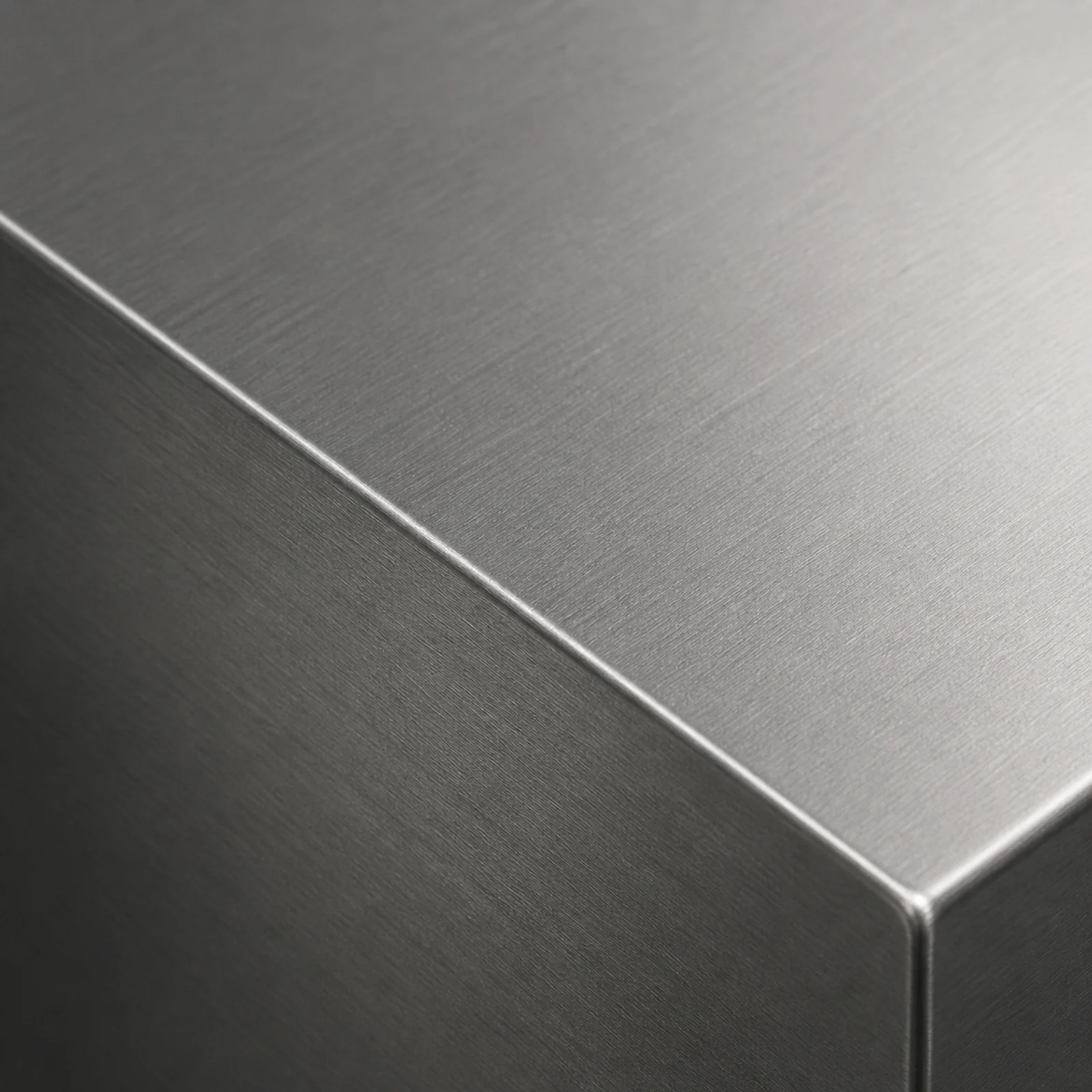 Brushed stainless steel material study with directional grain