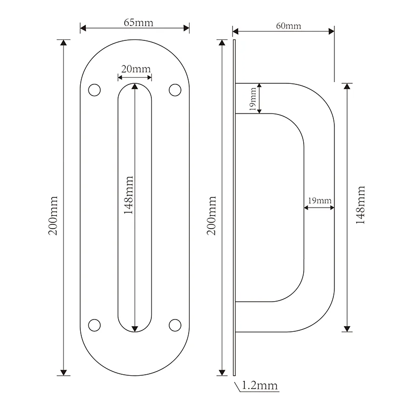Hyland 19-130MM Glass Door Handle, view 3
