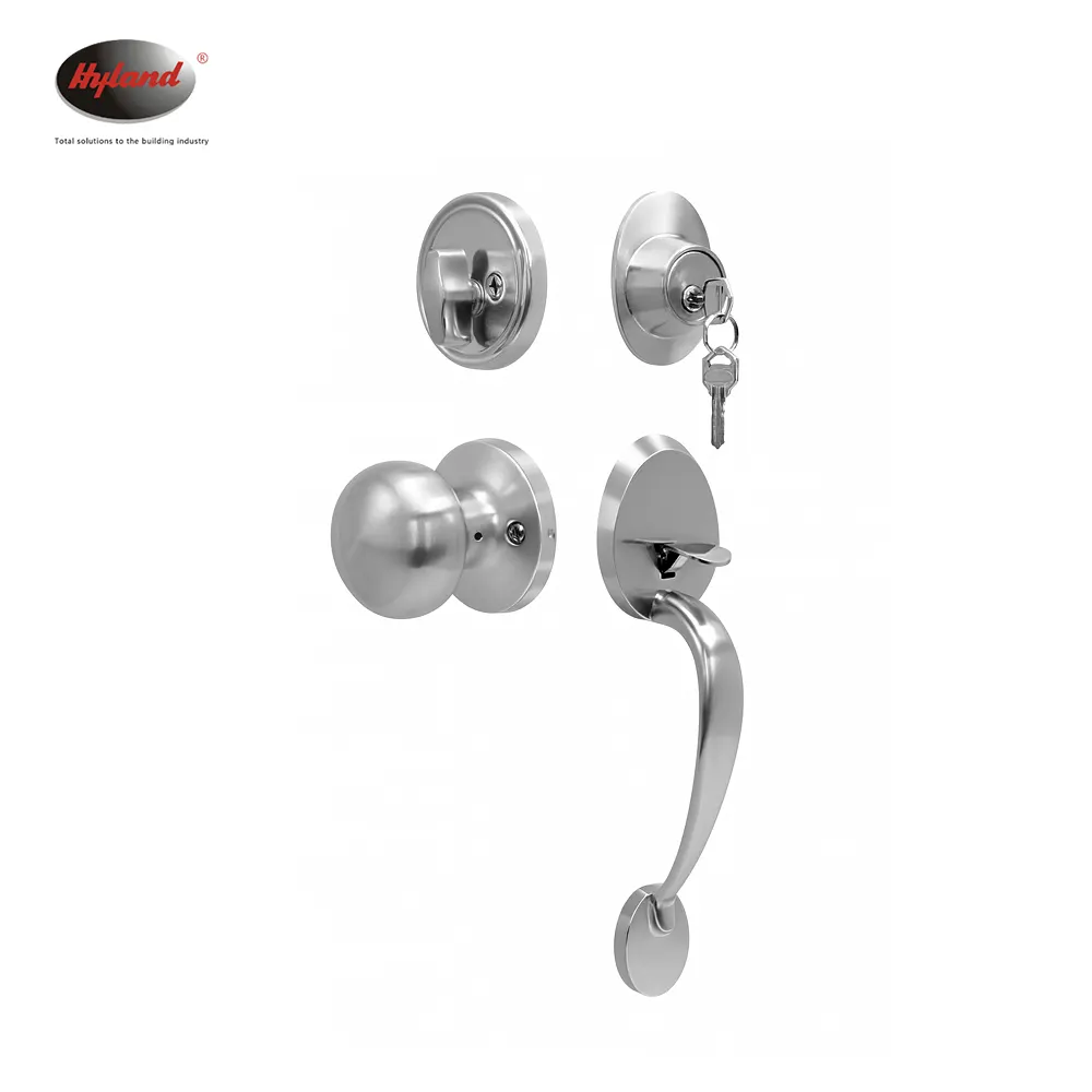 Keyed deadbolt lock set with strike plate