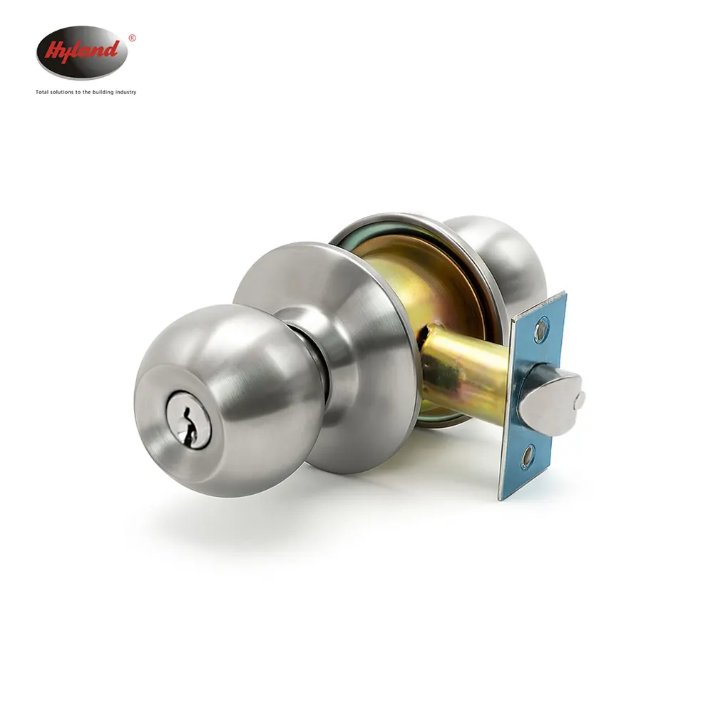 Stainless steel cylindrical knob lock set